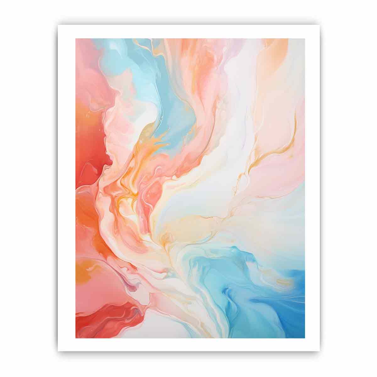 Peach Tide Abstract canvas art for modern room decor.