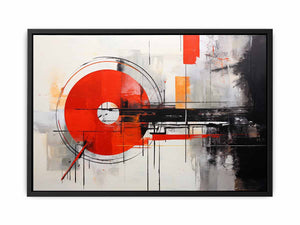 Red Orbit Structure canvas art for modern room decor.