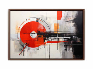 Red Orbit Structure canvas art for modern room decor.