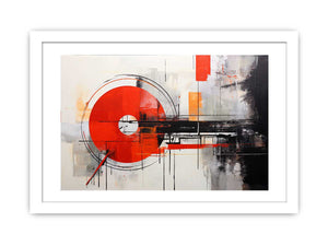Red Orbit Structure canvas art for modern room decor.