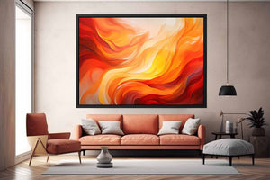Golden Flame Veil canvas art for modern room decor.