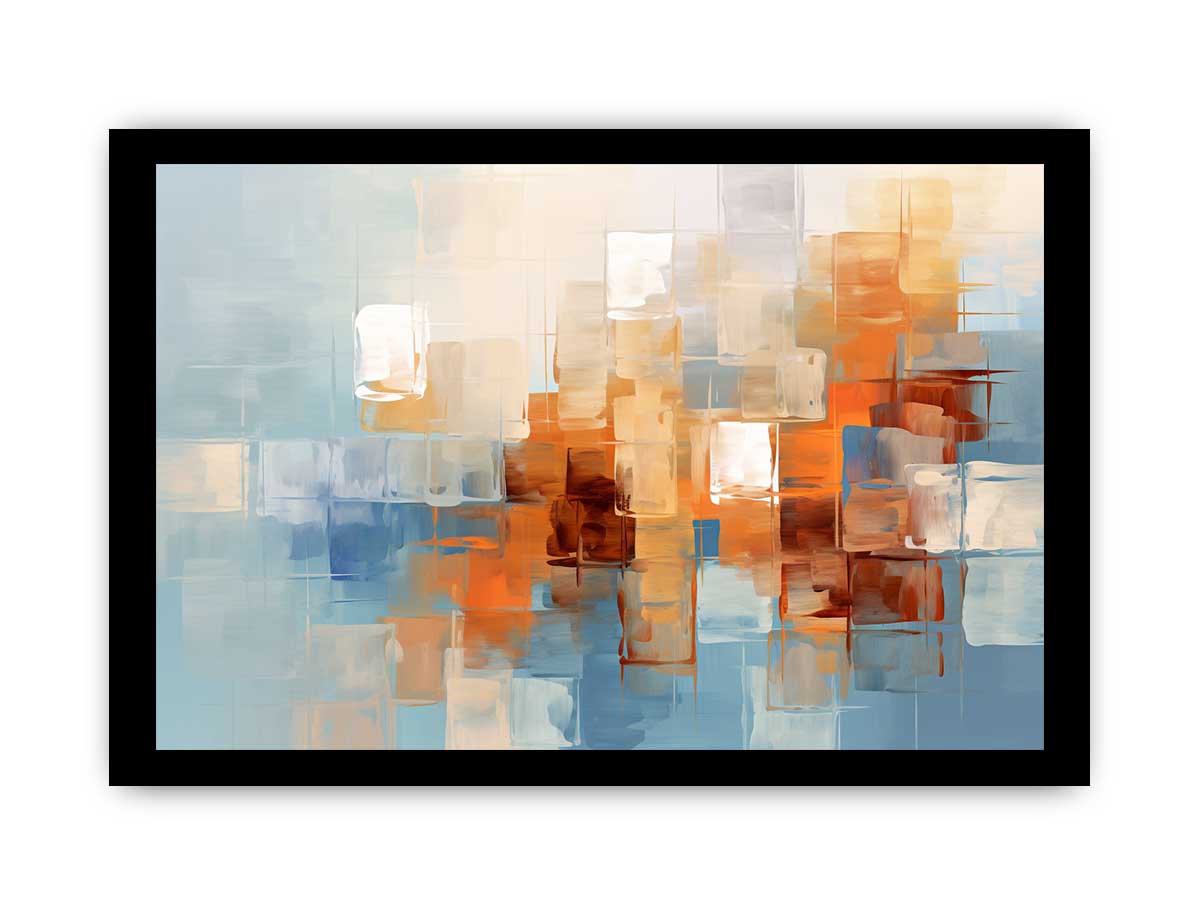Soft City Reflections canvas art for modern room decor.