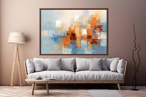 Soft City Reflections canvas art for modern room decor.