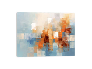 Soft City Reflections canvas art for modern room decor.