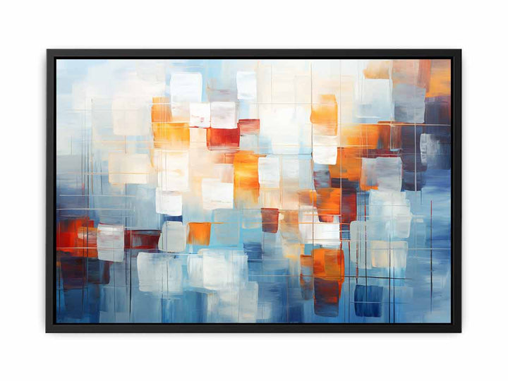 Orange Brown Abstract Squares  canvas Print