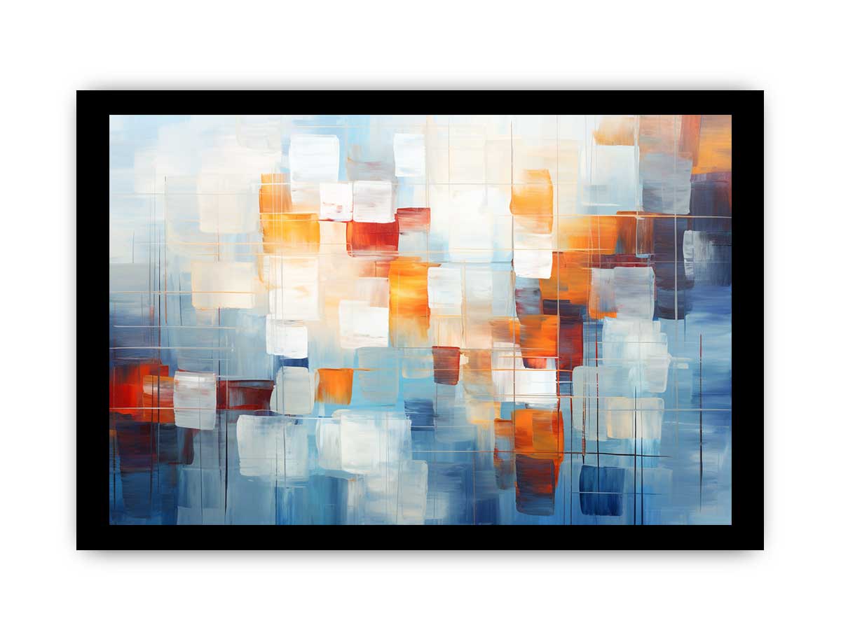 Amber Glass Blocks canvas art for modern room decor.