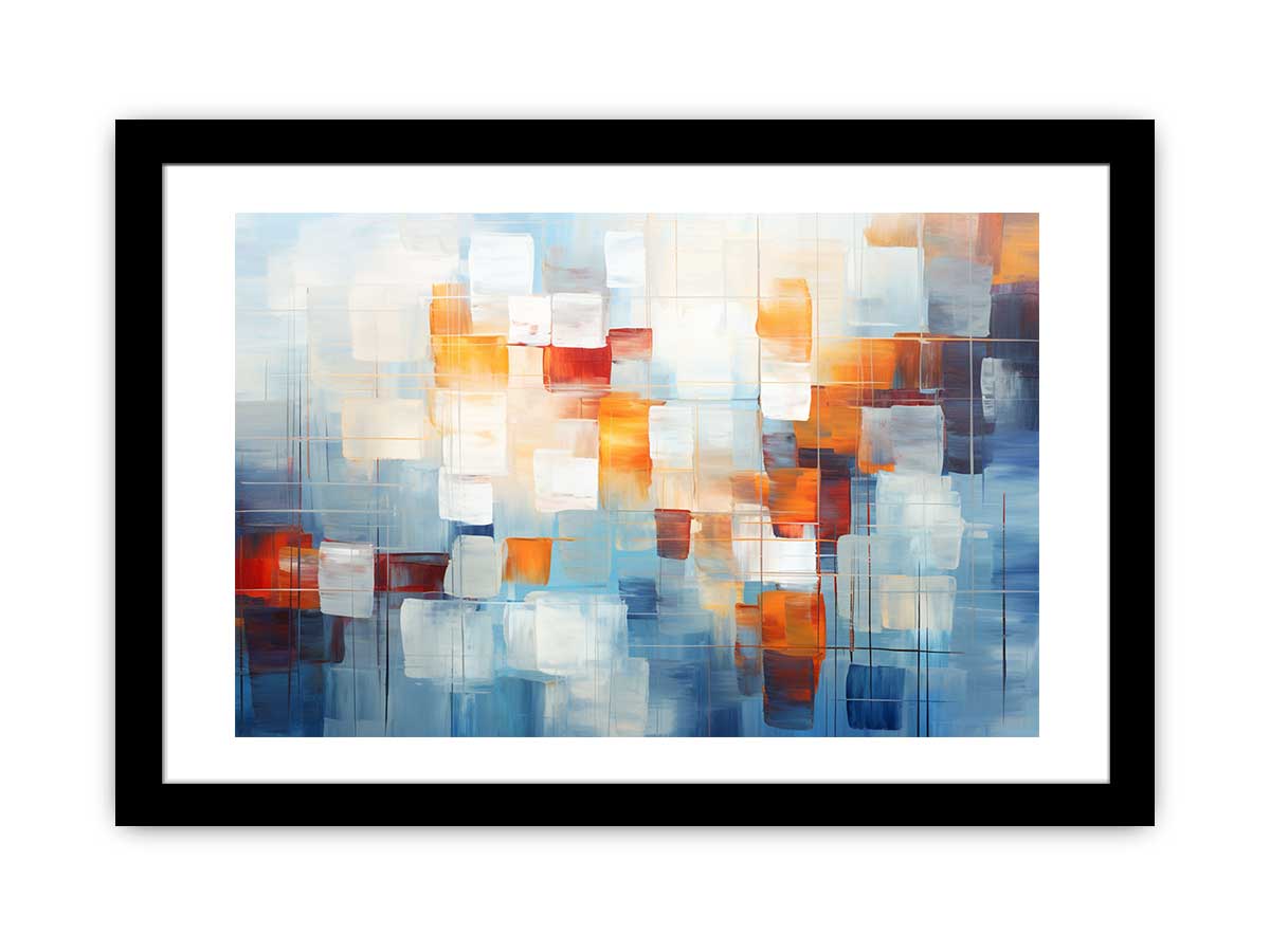 Amber Glass Blocks canvas art for modern room decor.