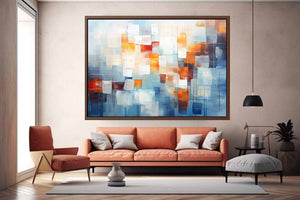 Amber Glass Blocks canvas art for modern room decor.