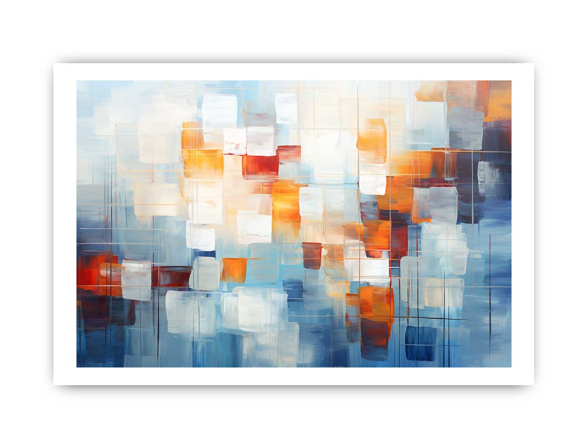 Amber Glass Blocks canvas art for modern room decor.