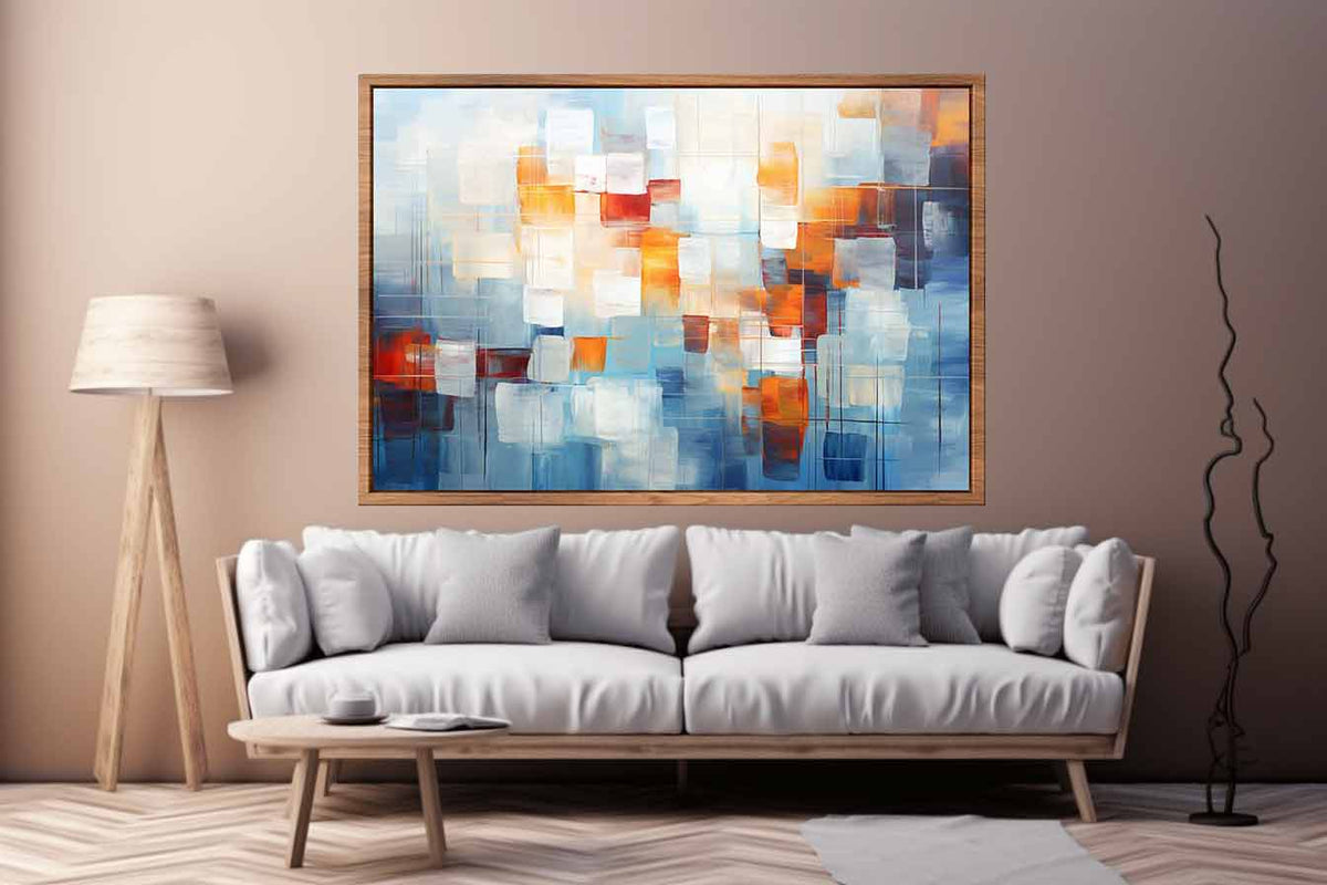 Amber Glass Blocks canvas art for modern room decor.
