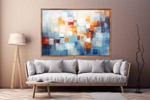 Amber Glass Blocks canvas art for modern room decor.