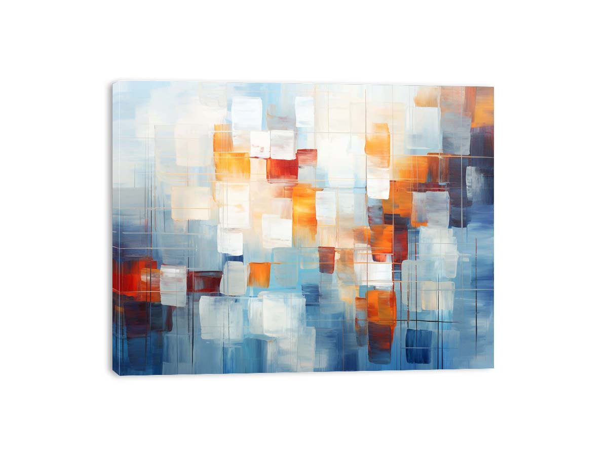 Amber Glass Blocks canvas art for modern room decor.