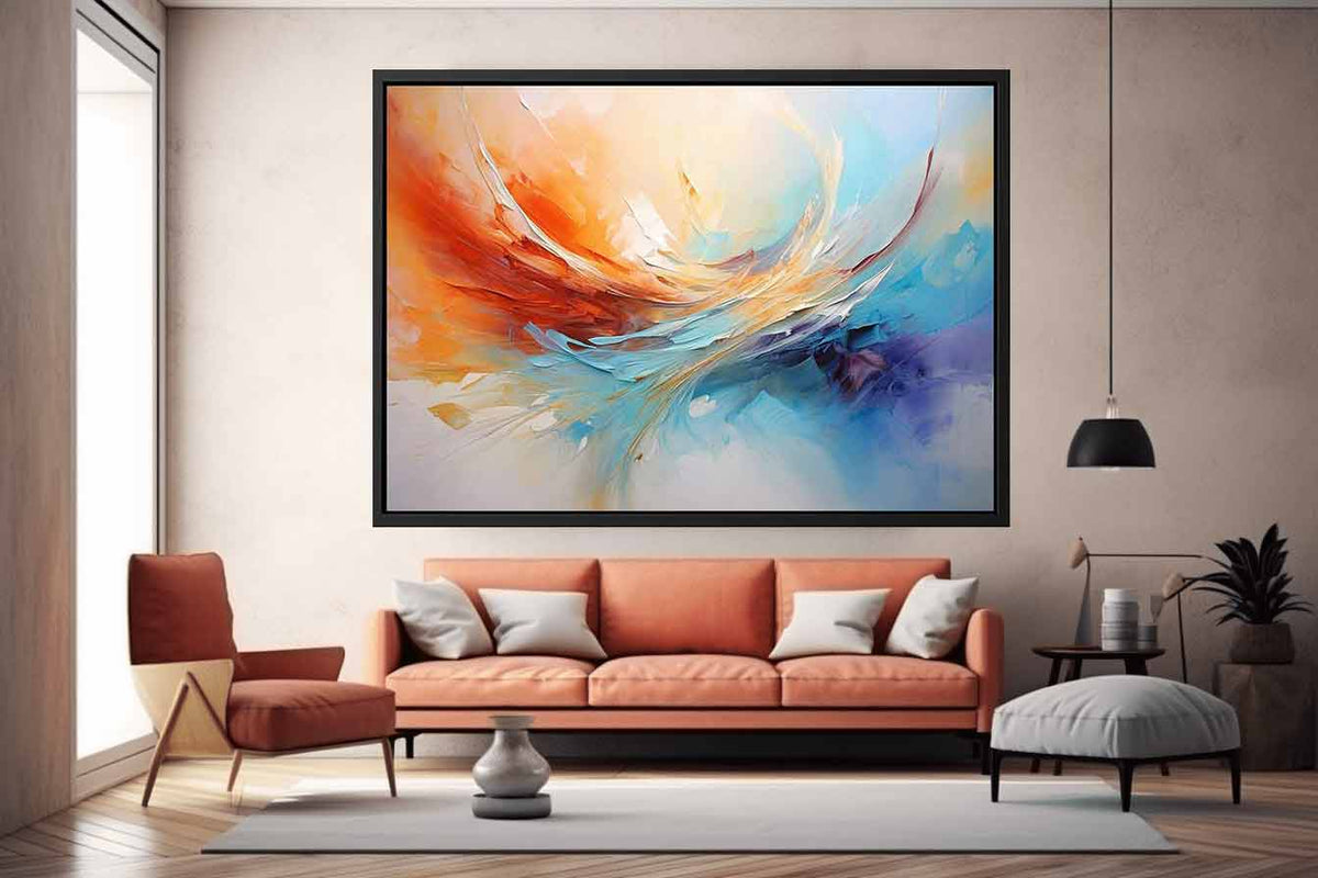 Coastal Color Sweep canvas art for modern room decor.