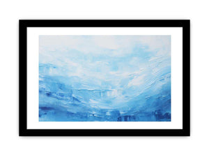 Soft Tide soft blue ocean abstract painting for modern bedroom decor.