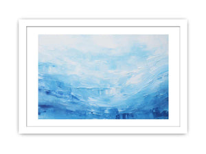 Soft Tide soft blue ocean abstract painting for modern bedroom decor.