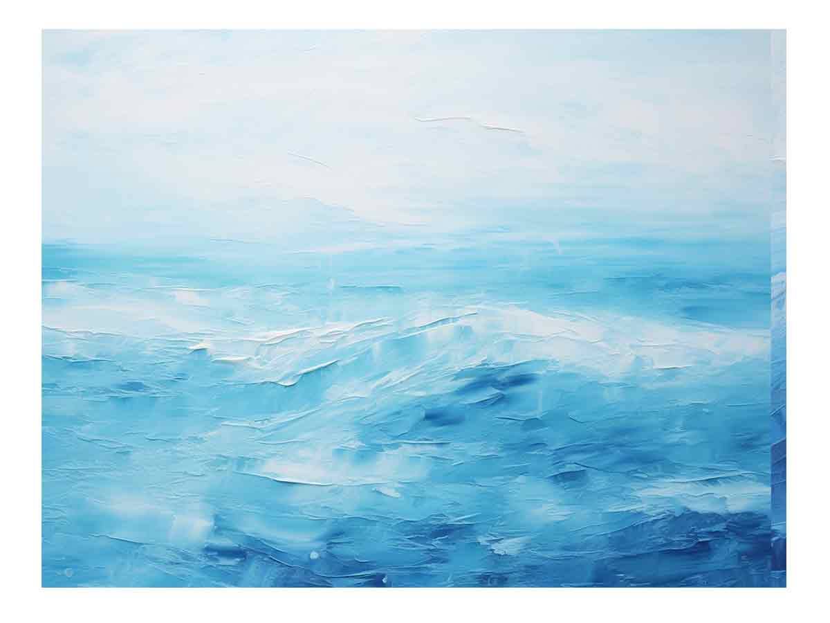 Blue Horizon minimal ocean horizon abstract art for modern bedroom decor.