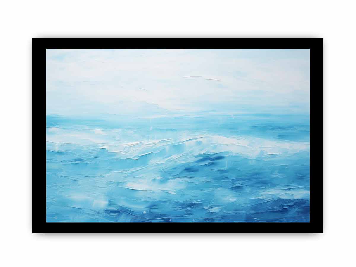 Blue Horizon minimal ocean horizon abstract art for modern bedroom decor.