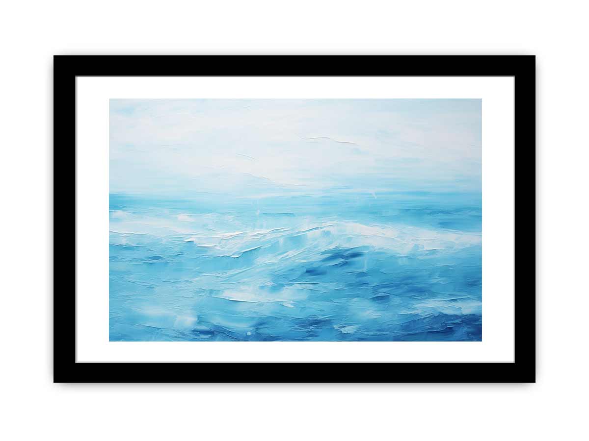 Blue Horizon minimal ocean horizon abstract art for modern bedroom decor.
