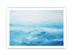 Blue Horizon minimal ocean horizon abstract art for modern bedroom decor.