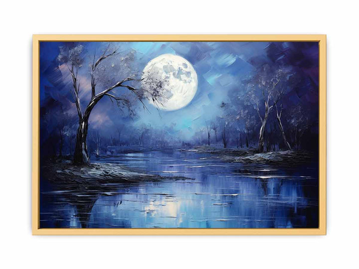 Moonlight Oil Artwork framed Print