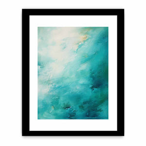 Turquoise abstract ocean canvas art for calm bedroom wall decor.
