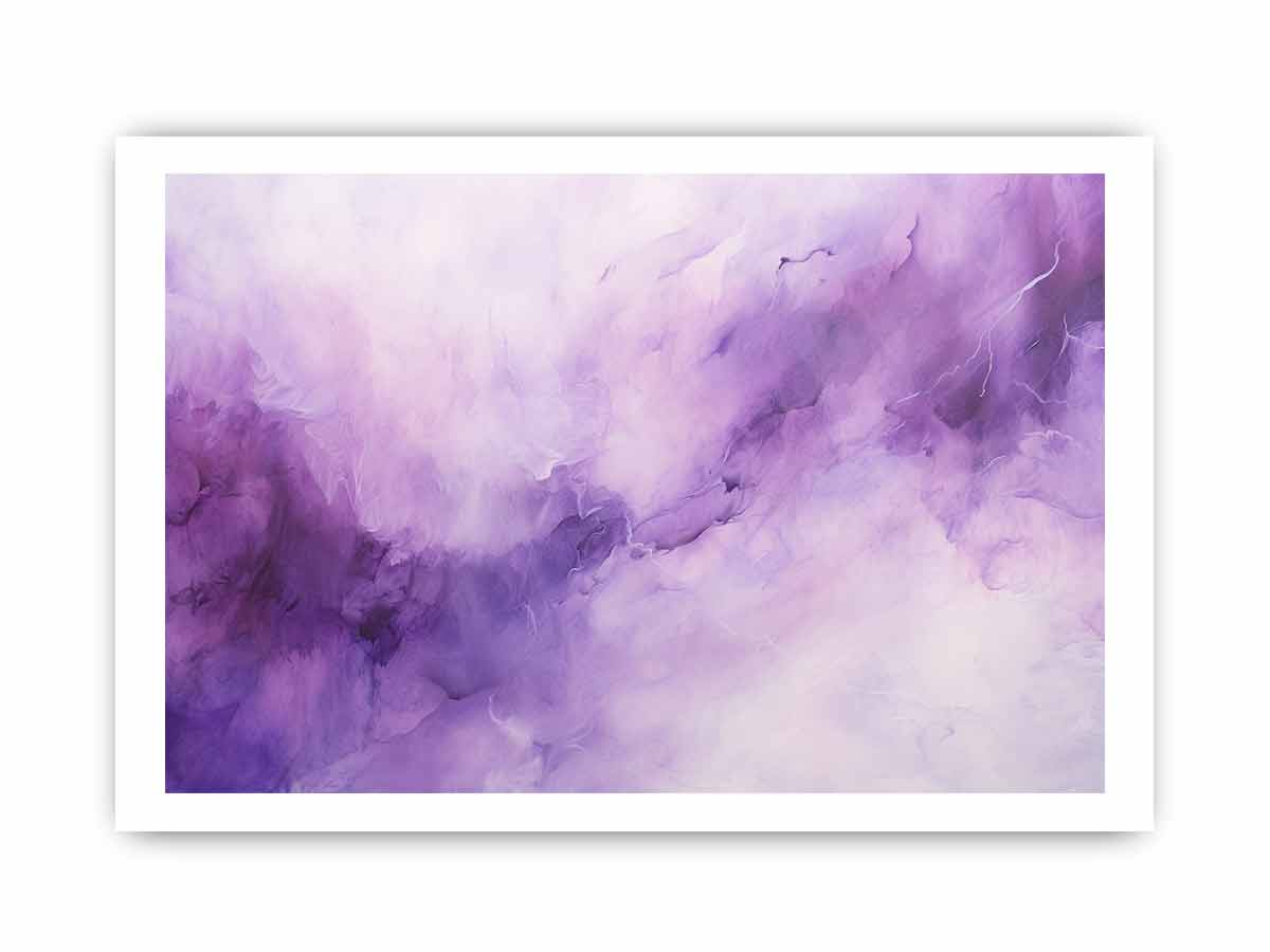 Lavender purple abstract canvas art for dreamy bedroom wall decor.