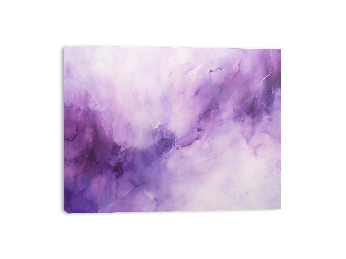 Lavender purple abstract canvas art for dreamy bedroom wall decor.