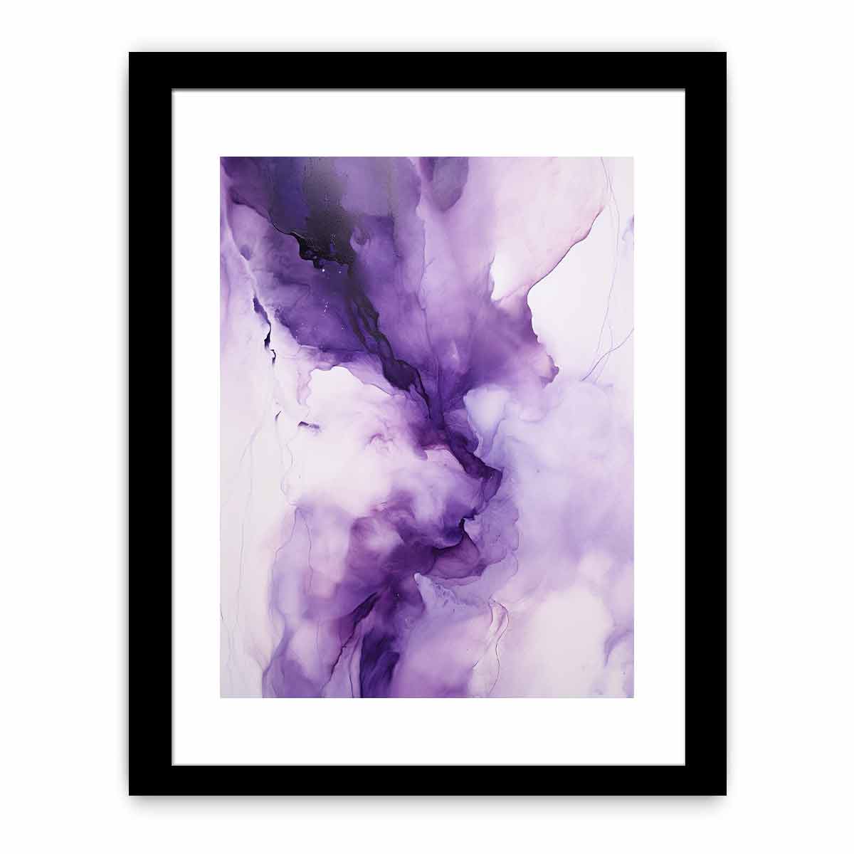 Purple fluid abstract canvas art for elegant bedroom wall decor.