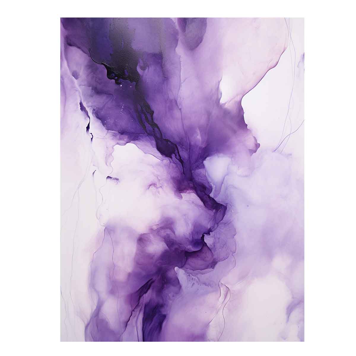 Purple fluid abstract canvas art for elegant bedroom wall decor.