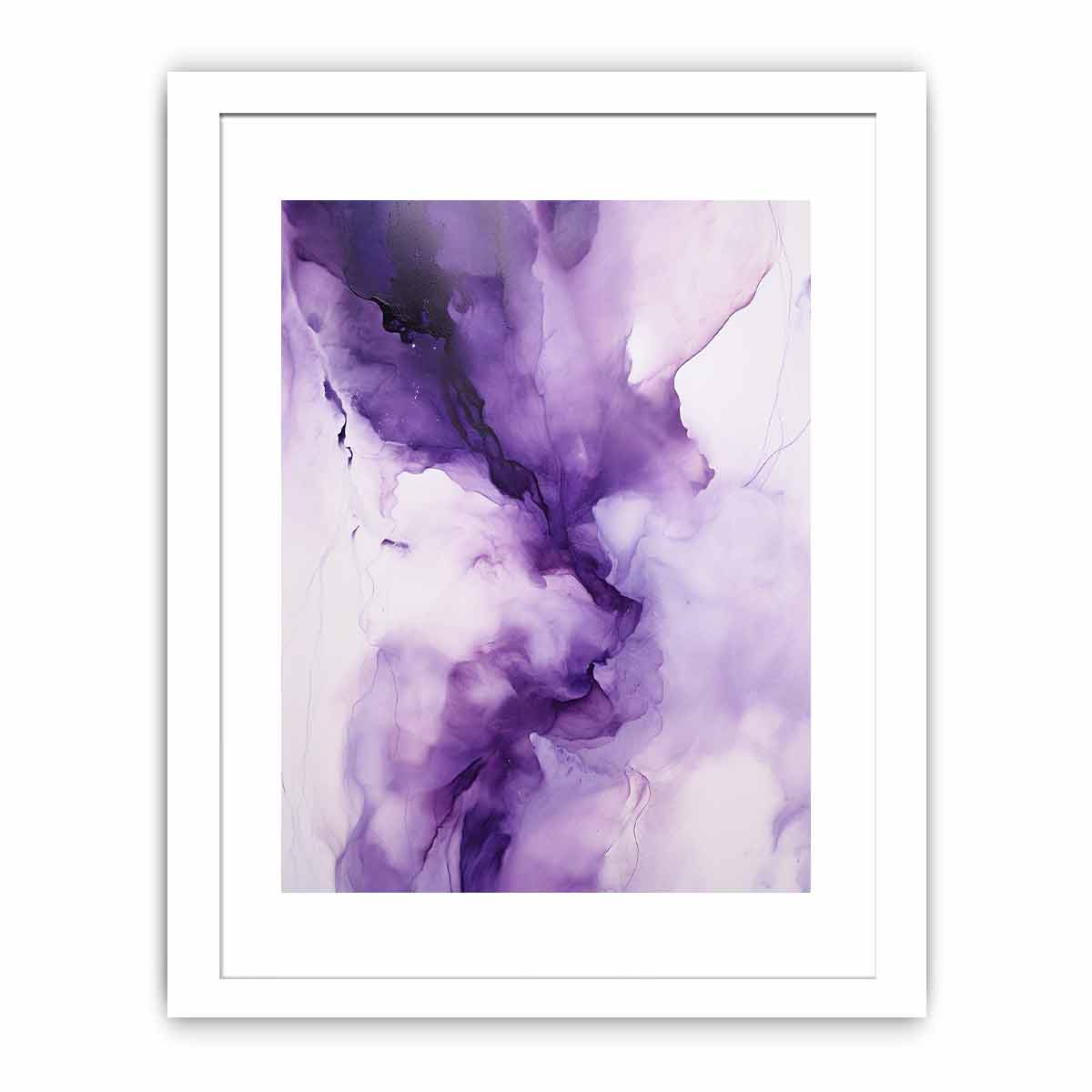 Purple fluid abstract canvas art for elegant bedroom wall decor.