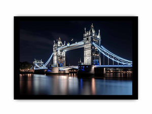 London Tower Bridge night canvas photography for elegant office wall decor.