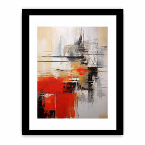 Red abstract canvas art for modern office and entryway decor.