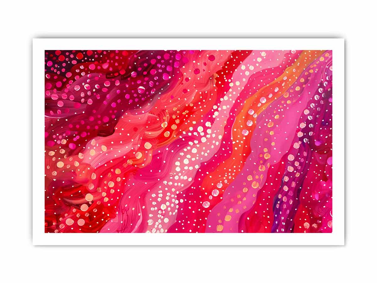 Pink abstract flow canvas art for bright bedroom decor.