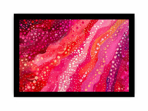 Pink abstract flow canvas art for bright bedroom decor.
