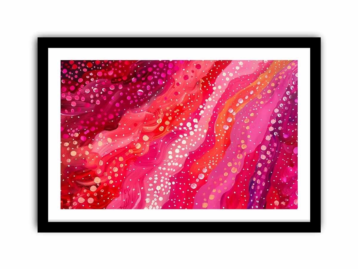 Pink abstract flow canvas art for bright bedroom decor.