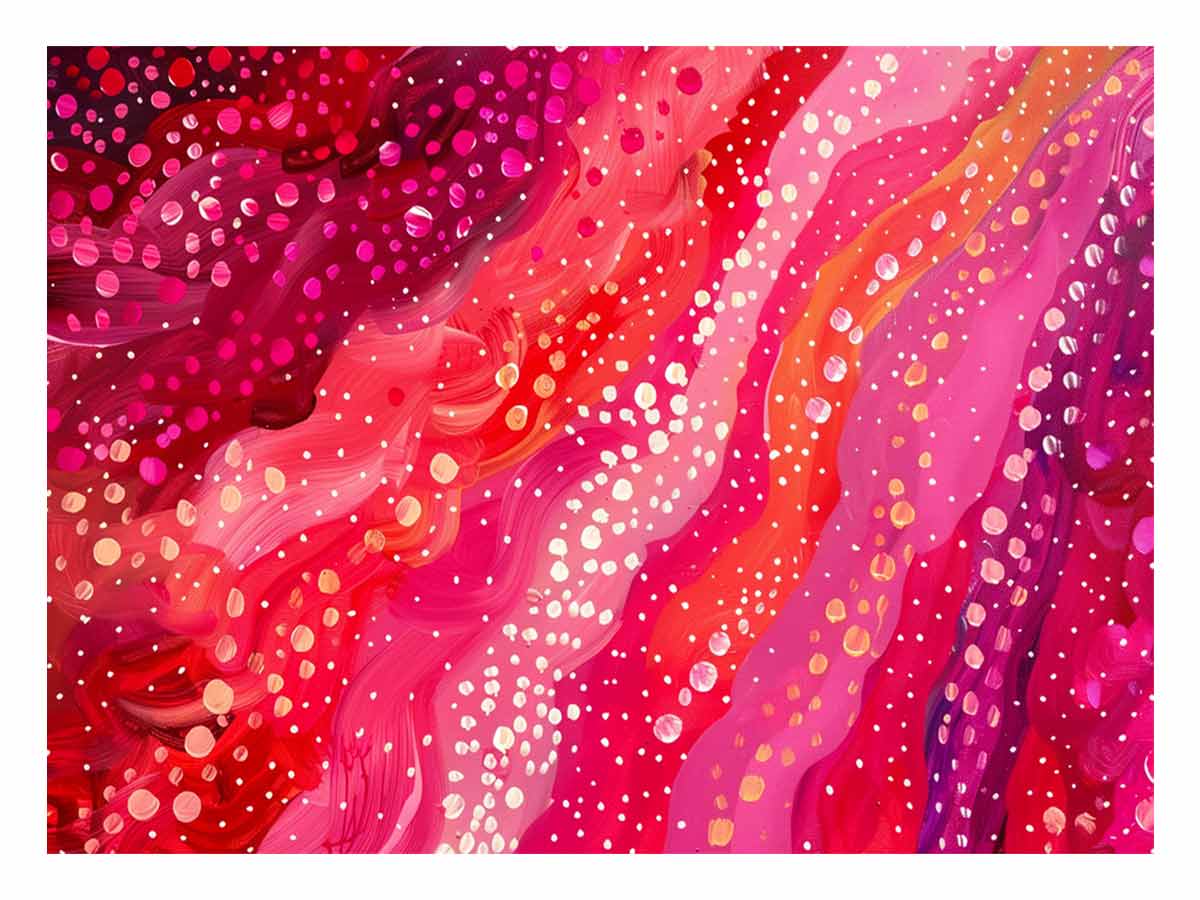 Pink abstract flow canvas art for bright bedroom decor.