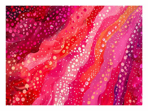 Pink abstract flow canvas art for bright bedroom decor.