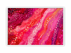 Pink abstract flow canvas art for bright bedroom decor.
