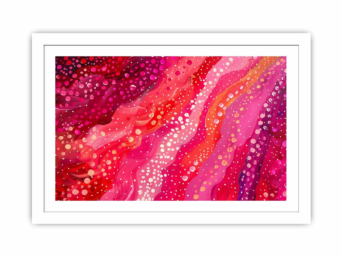Pink abstract flow canvas art for bright bedroom decor.