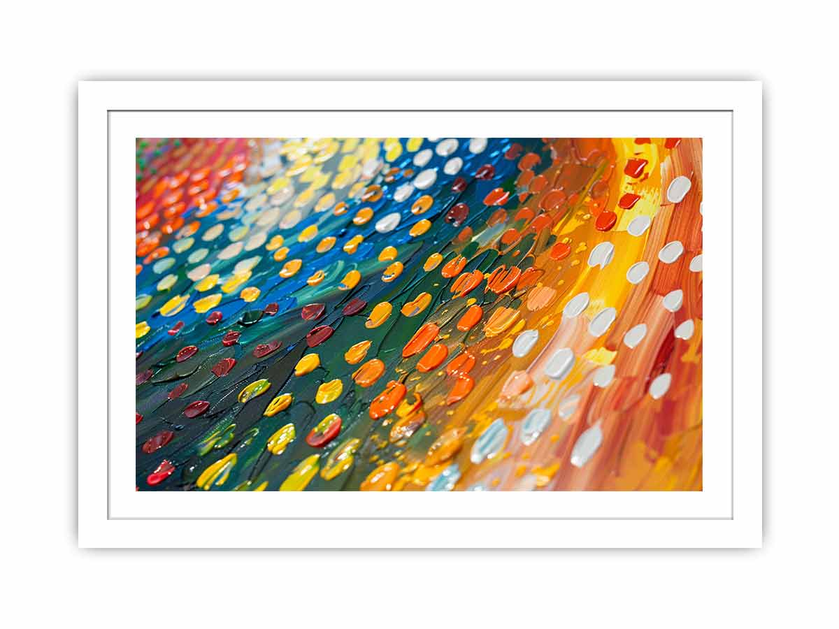 Colorful abstract impasto canvas art for modern living room decor.