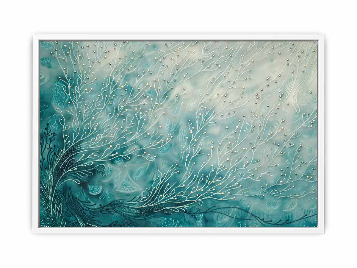 Teal Branches  Framed Print