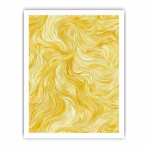 Golden abstract line pattern canvas art for bright modern bedroom decor.