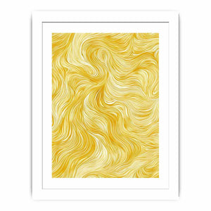 Golden abstract line pattern canvas art for bright modern bedroom decor.