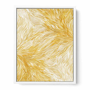 Elegant gold feather pattern canvas art for calm luxury bedroom or hallway decor.