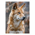 Dingo-inspired wild dog canvas art for earthy modern living room decor.