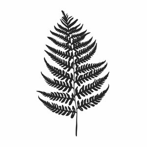 Black fern botanical canvas art for minimalist bathroom, hallway, or bedroom decor.