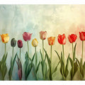 Colorful tulip floral canvas print for fresh spring home decor.