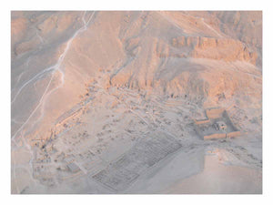 Aerial desert ruins canvas art for refined neutral office decor.