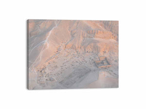 Aerial desert ruins canvas art for refined neutral office decor.