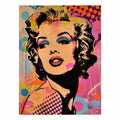 Bold pop art woman portrait canvas for glam bedroom or studio decor.